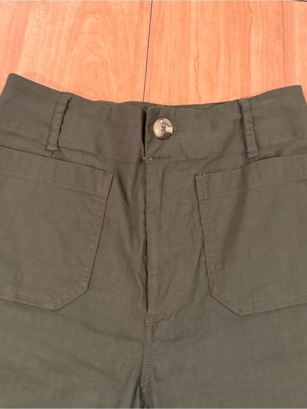 Anthropologie Maeve Colette Olive Wide Leg Pants Size 28 - Picture 5 of 5